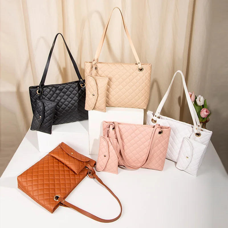 Wholesale Female Bag Korean Version Embroidered Rhomboid Single Shoulder Bag New Large Capacity womens leather tote bag