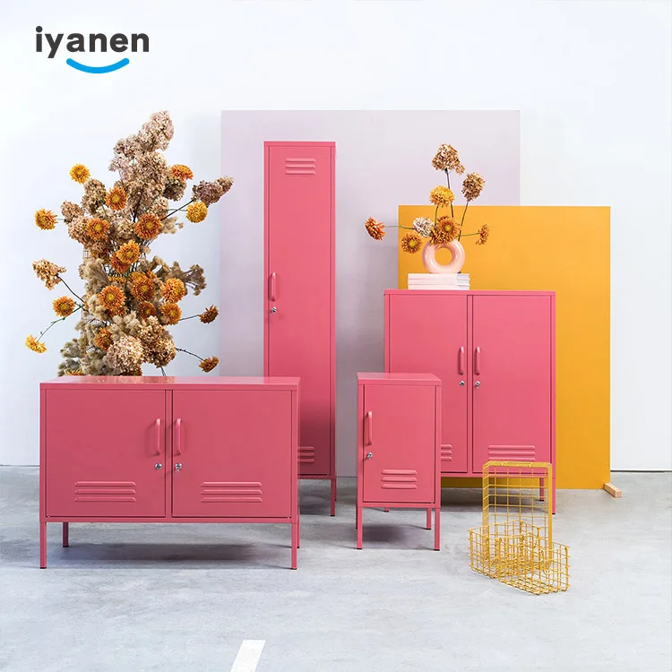 Factory Price Modern Design Home Furniture Blue Pink Colorful Steel TV Stand Metal Legs Storage TV Living Room Cabinet