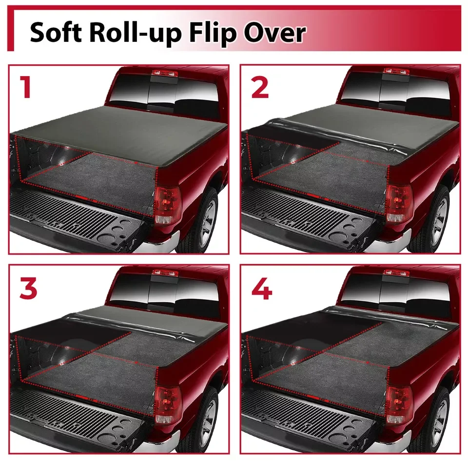 6.5 FT Bed Tonneau Cover Soft For 2007 2008-2014 GMC Sierra Chevy Silverado 1500