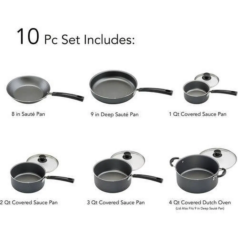 10pc Aluminum Non Stick Cookware Wok Medical Stone Gift Set Nonstick Aluminum Cookware Set with Prestige Tools