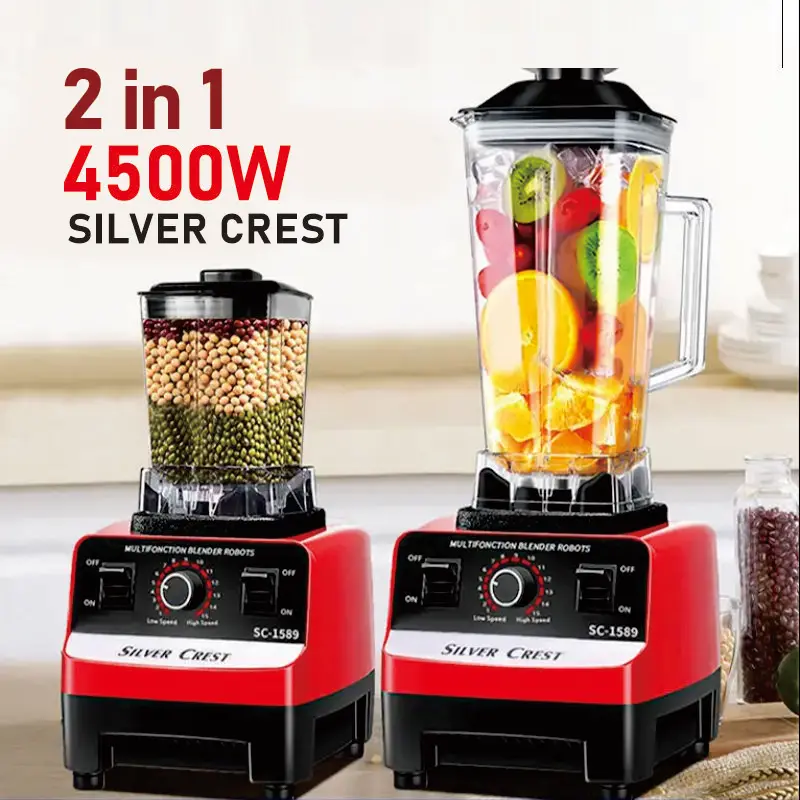 heavy duty juice fruit mixeur 4500w silver crest Electric Fruit 2 in 1 fresh juicer mixer smoothie blender machine