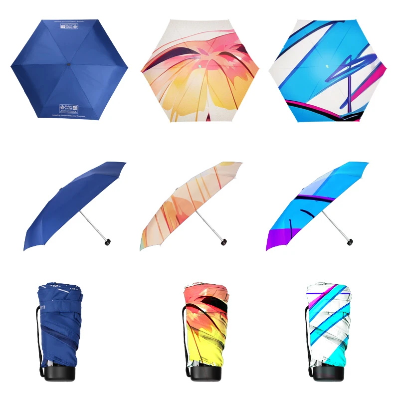 Hot Sale Fully-Automatic Mini 5 Fold Sun Rain Strong Windproof Umbrella with Custom Logo for Travel Agencies Insurance Companies