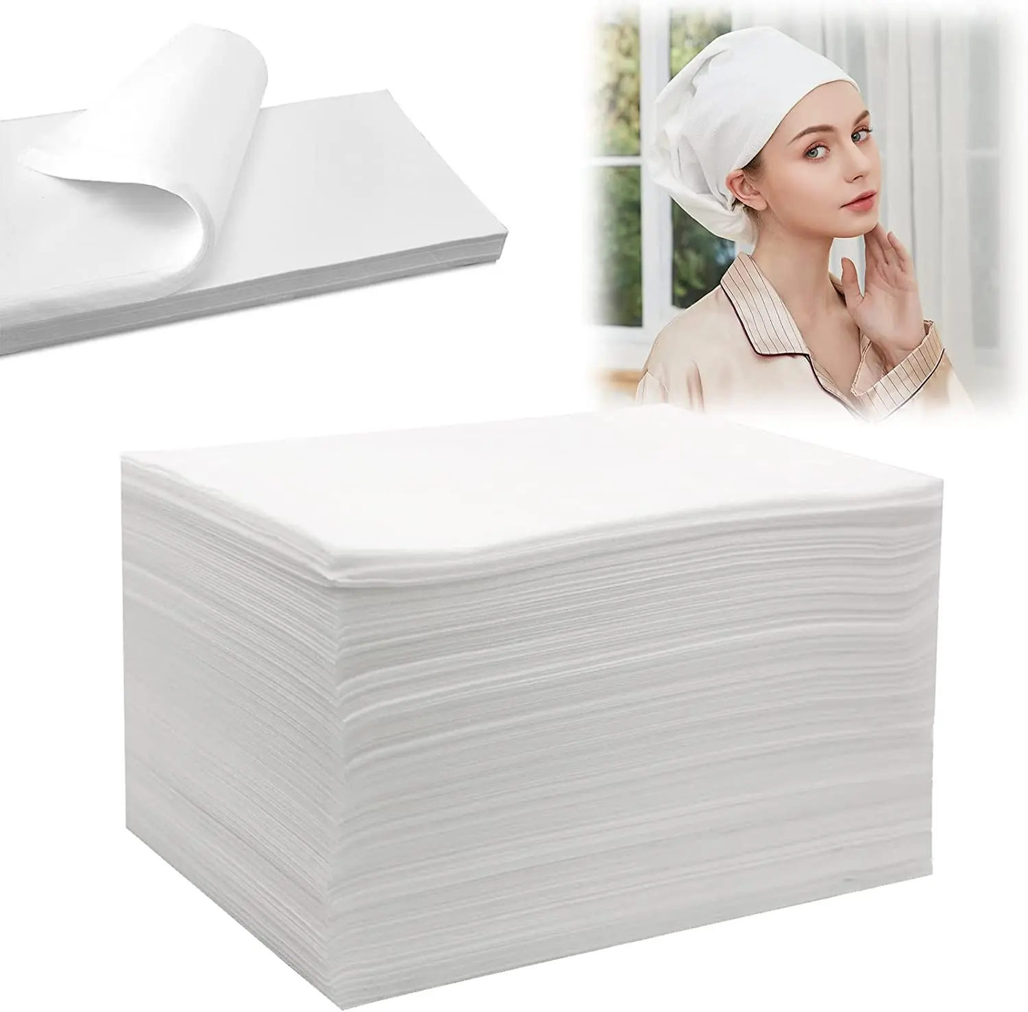 Disposable Towels, Super Absorbent Quick Disposable Hair Towel for Salon and Spa, Disposable Non Woven White Towels