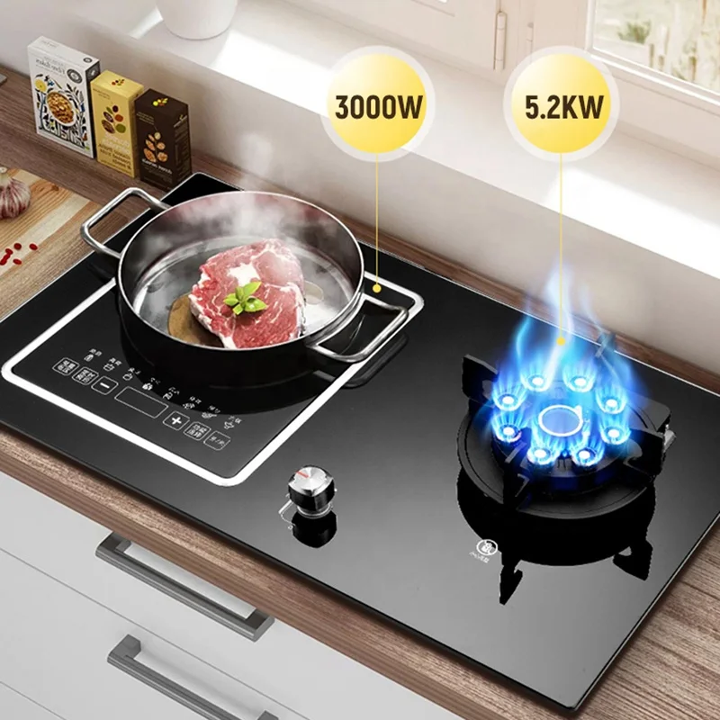 Gas stove kitchen glass top combined china smart induction gas stove electric burner gas stove for home