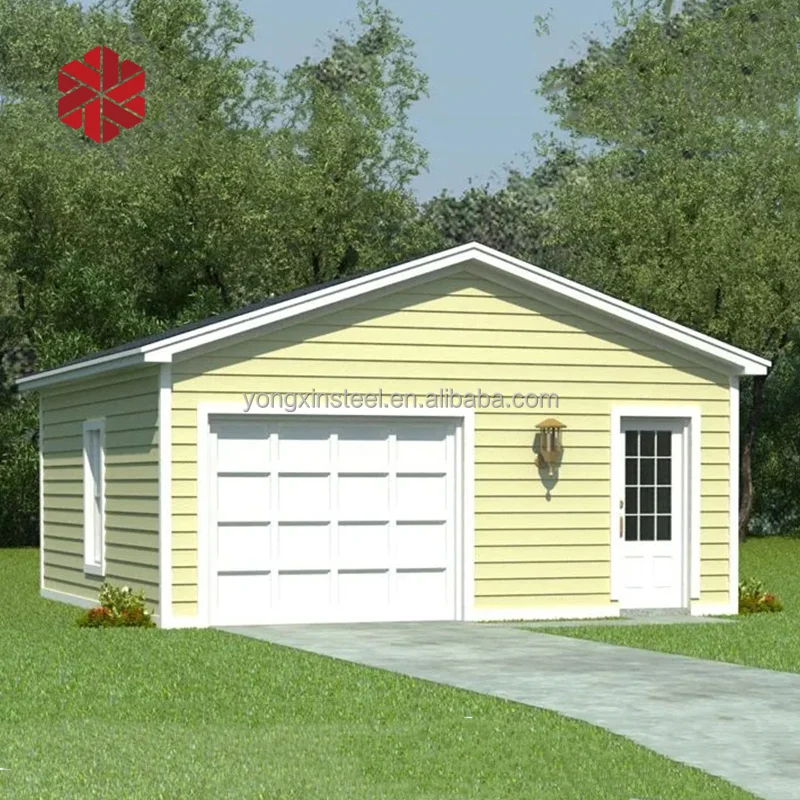 Steel carport rain proof hot selling car parking steel structure solar garage with Glass Sliding Doors