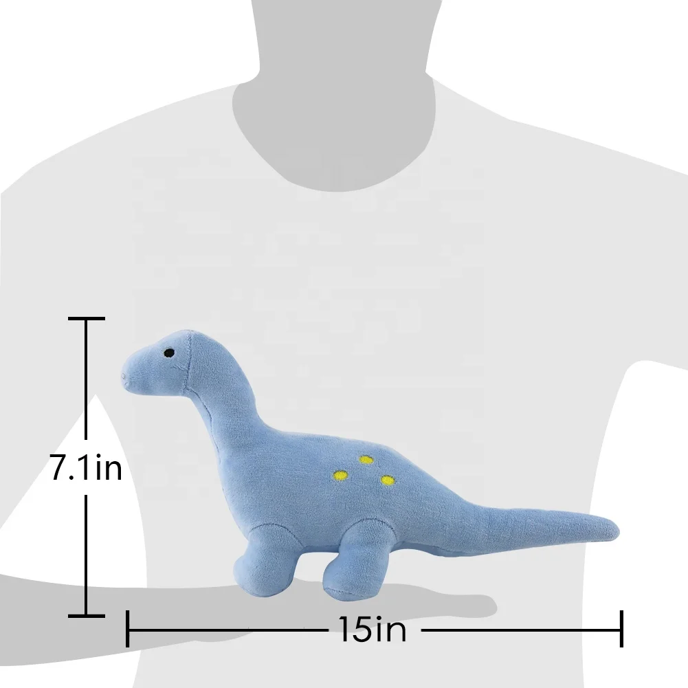 OEKO-TEX Organic Soft Cotton Dinosaur Stuffed Toy 18cm Stuffed Animal Dino GOTS Plush Toys For Baby Gifts