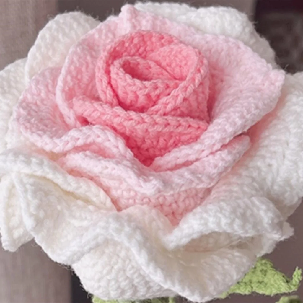 Extra Large Flowers Hand Crocheted Artificial Rose Flowers Home Decor For Gift To Wife