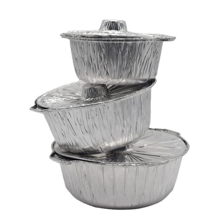 Aluminum Disposable Cooking Pie Pots With Lids Large Size For Rice Pan