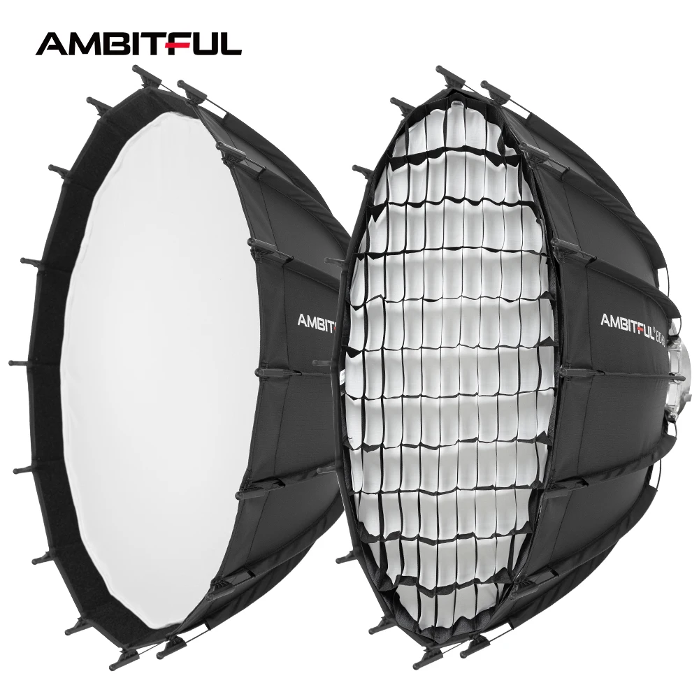 AMBITFUL 80cm parabolic Bowens Mount beauty dish Quick Folding softbox for Studio Photography Outdoor shooting