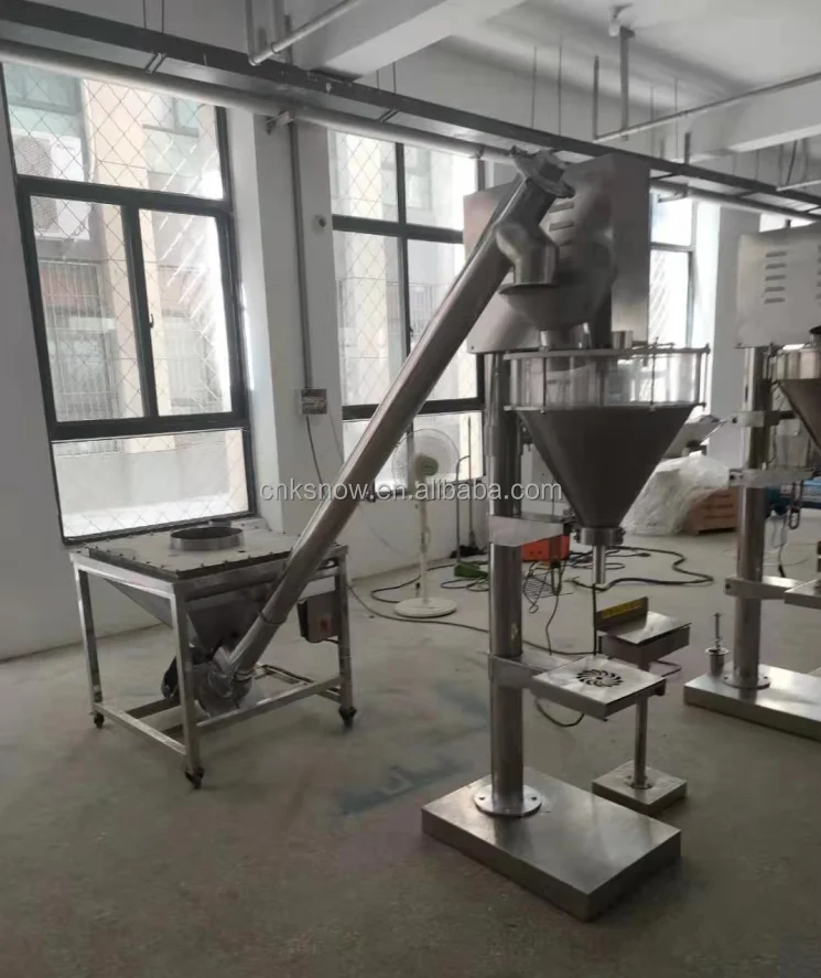 Supply customized semi-automatic spiral milk powder spice powder filling and packaging machine with powder elevator