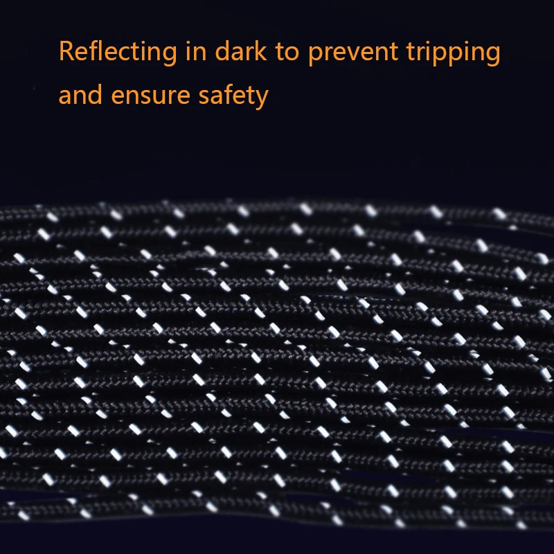 Outdoor 4mm tent with night reflective windproof rope, thickened and adjustable 4-meter long camping canopy fixed pull rope