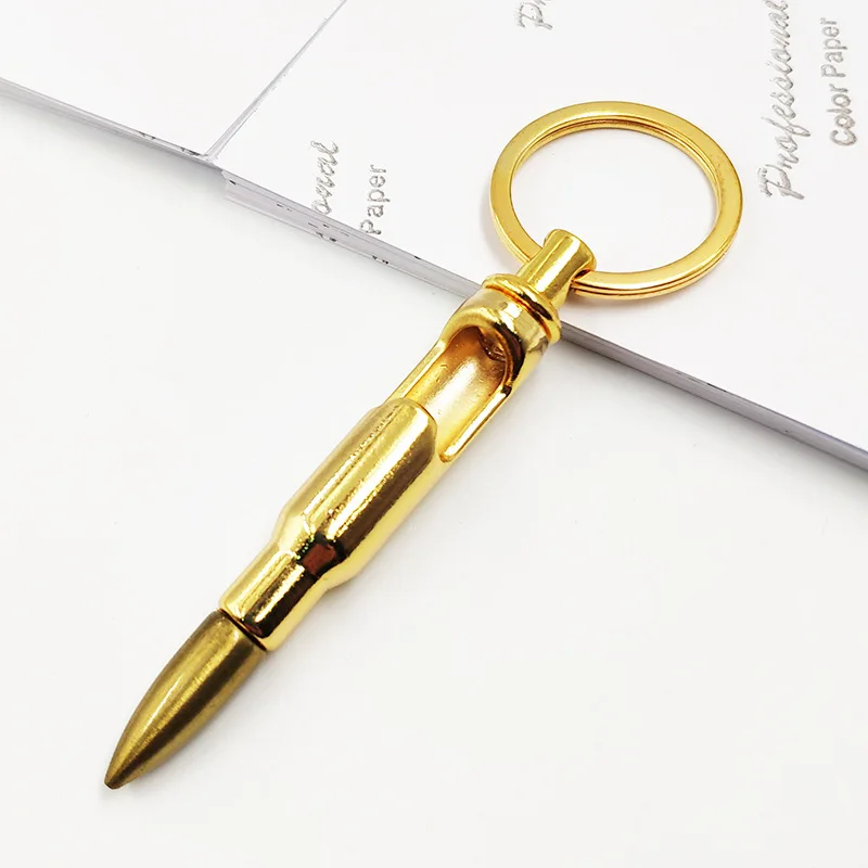 O343 Key Ring Multifunction Gold Beer Bottle Openers Bullet Bottle Opener With Keychain Metal Beer Bottle Opener