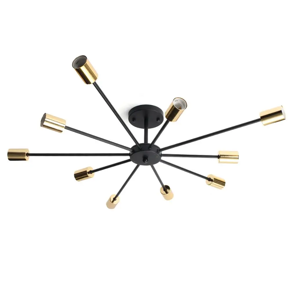 Ceiling Light Chandelier black Lamp 10 Light E27 Light Socket Black for Living Room Bedroom Dining Room Balcony  Shop Bar