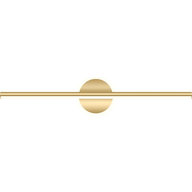 Brief modern matt gold linear wall mounted led wall lamp lighting fixture hotel Bathroom Vanity mirror front light