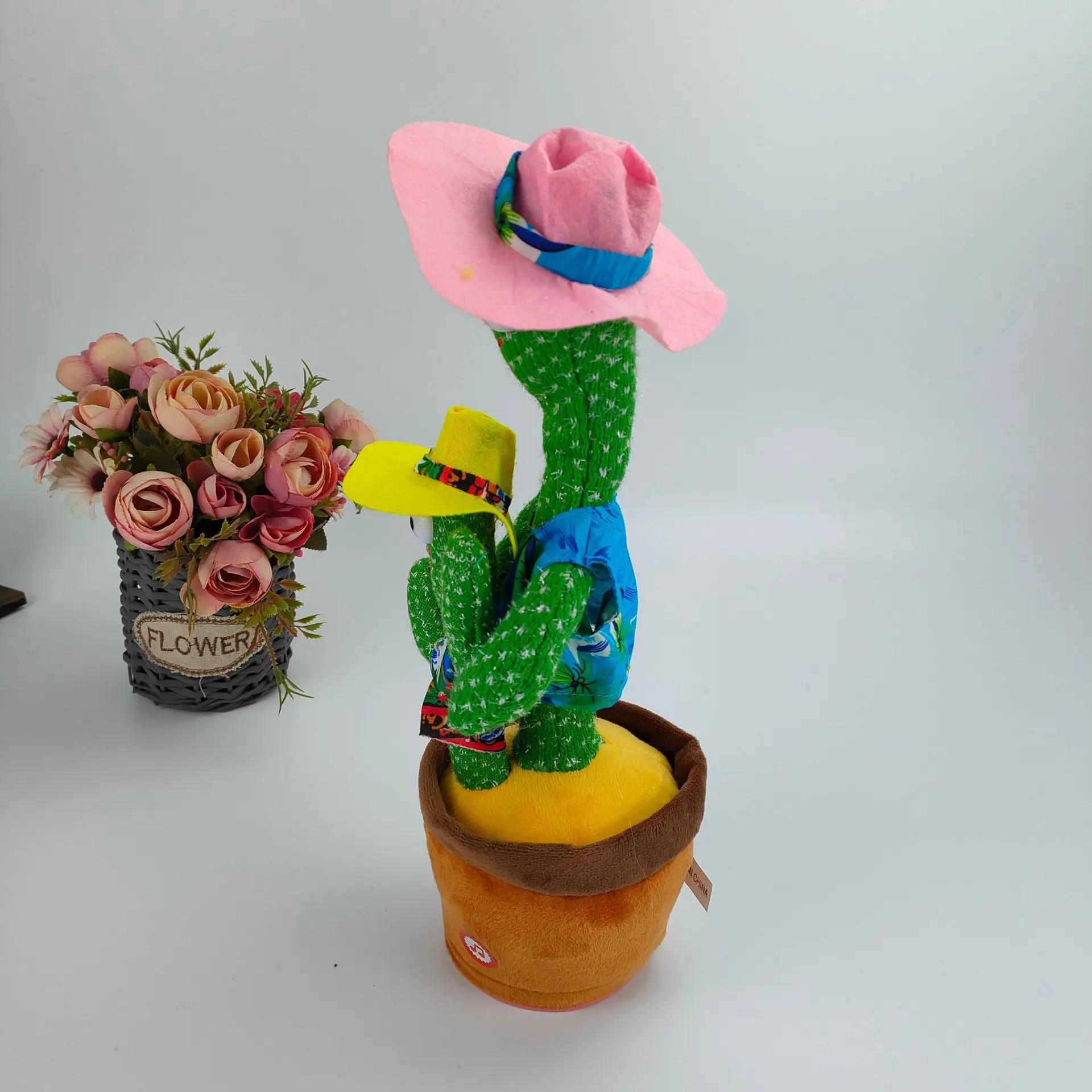Super Popular Cactus Mother And Son Dancing Light Recording Singing Musical Speak Dancing Plush Toy talk Back