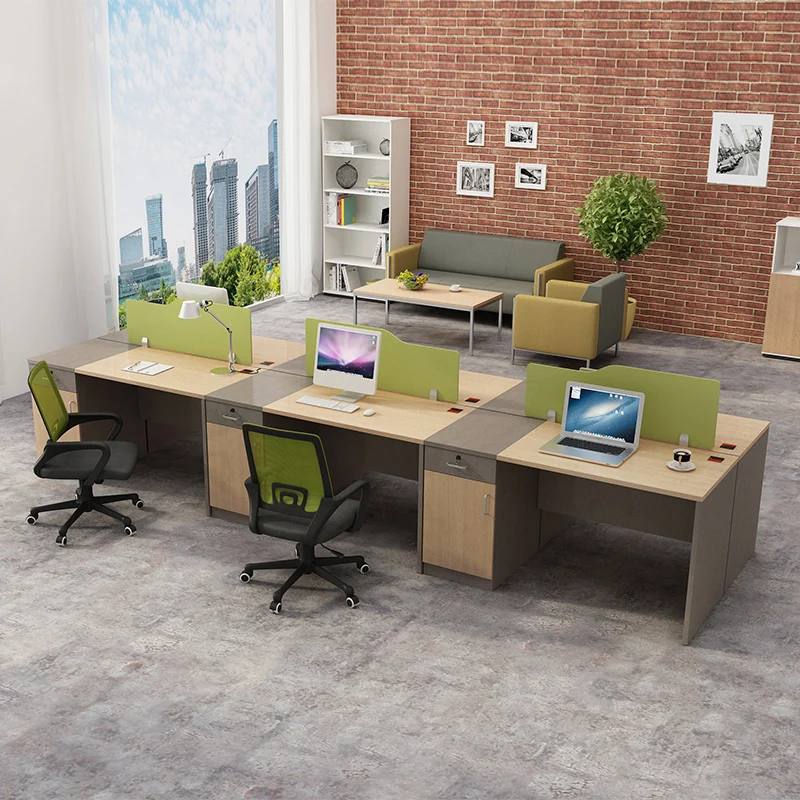 Горячая распродажа! Сотрудников рабочее место для 4 человек офисная мебель домашнего офиса со шкафом для хранения