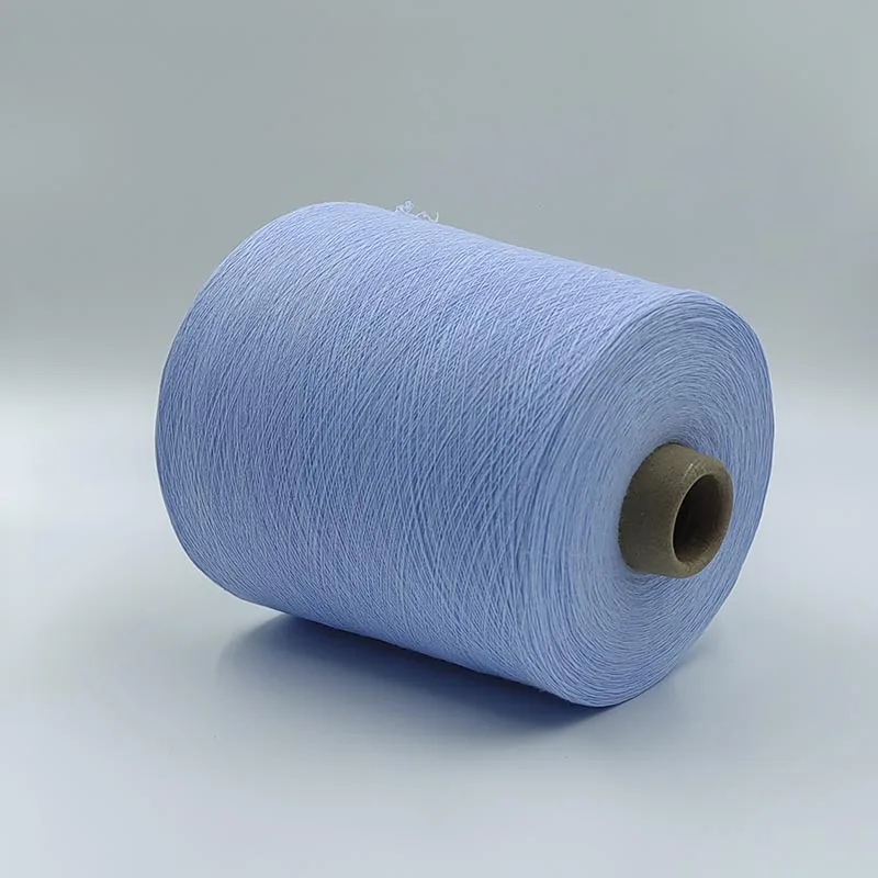 Good Elastic Polyester Cotton Covered Spandex Yarn 32S + 40D Blue Nylon for Textiles Making