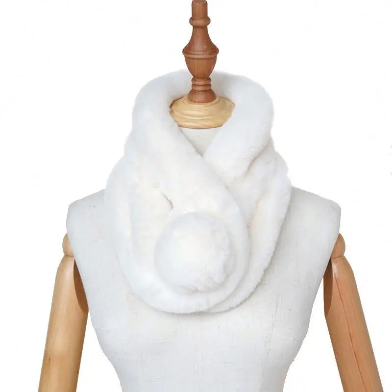
Faux Fur scarf otter rabbit fur Scarves with three-tube neck thickened plush warm Scarves girl 