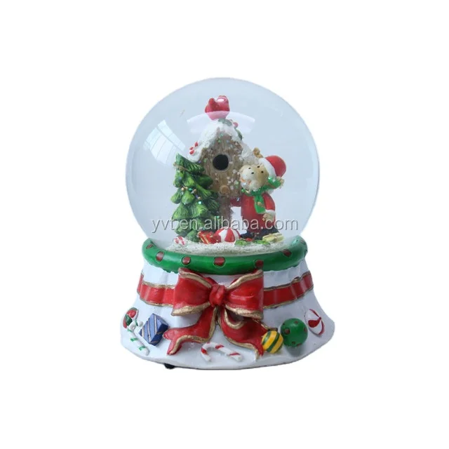 Customized Safety Materials Glass Snow Crystal Ball Christmas Snow Globe Gifts
