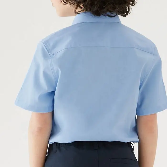 New British Primary School Uniform Models High Quality on Sale School Uniform Light Blue Shirt for Kid School Uniform