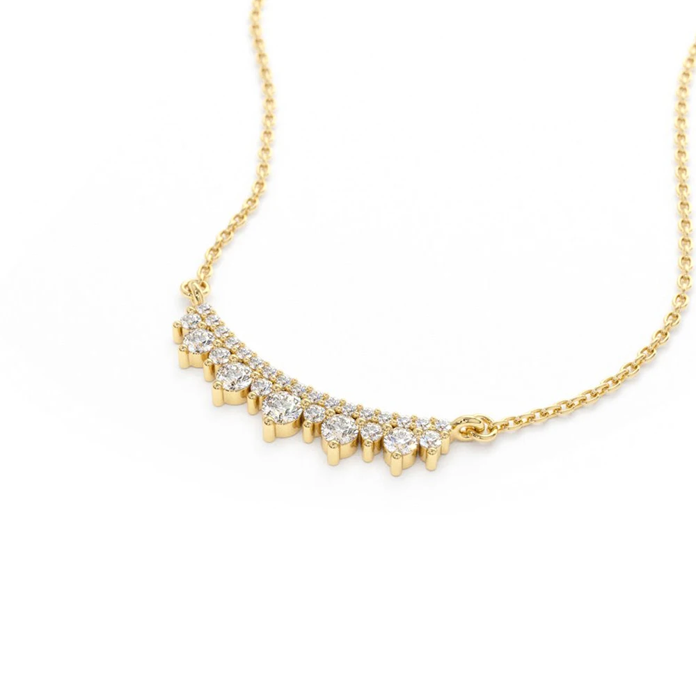 Wholesale Women Dainty 925 Sterling Silver Jewelry Crown Zircon Beads 18k Gold Plated Necklace