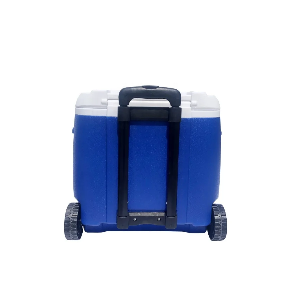 Insulatd lind push button locking telescopic handle durable wheels portable camping 28L eco cooler