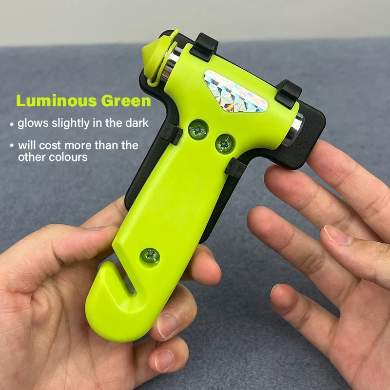 Tungsten Steel Head  Emergency Tool Safety Hammer with Seat Belt Cutter Window Glass Breaker with Bracket Escape Tool