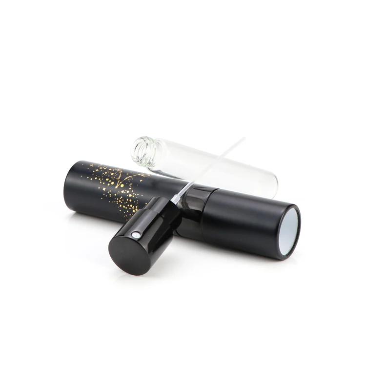 Refillable 8 9 10 15 ml mini pocket size twist perfume round aluminum atomizer travel spray bottle with gift box