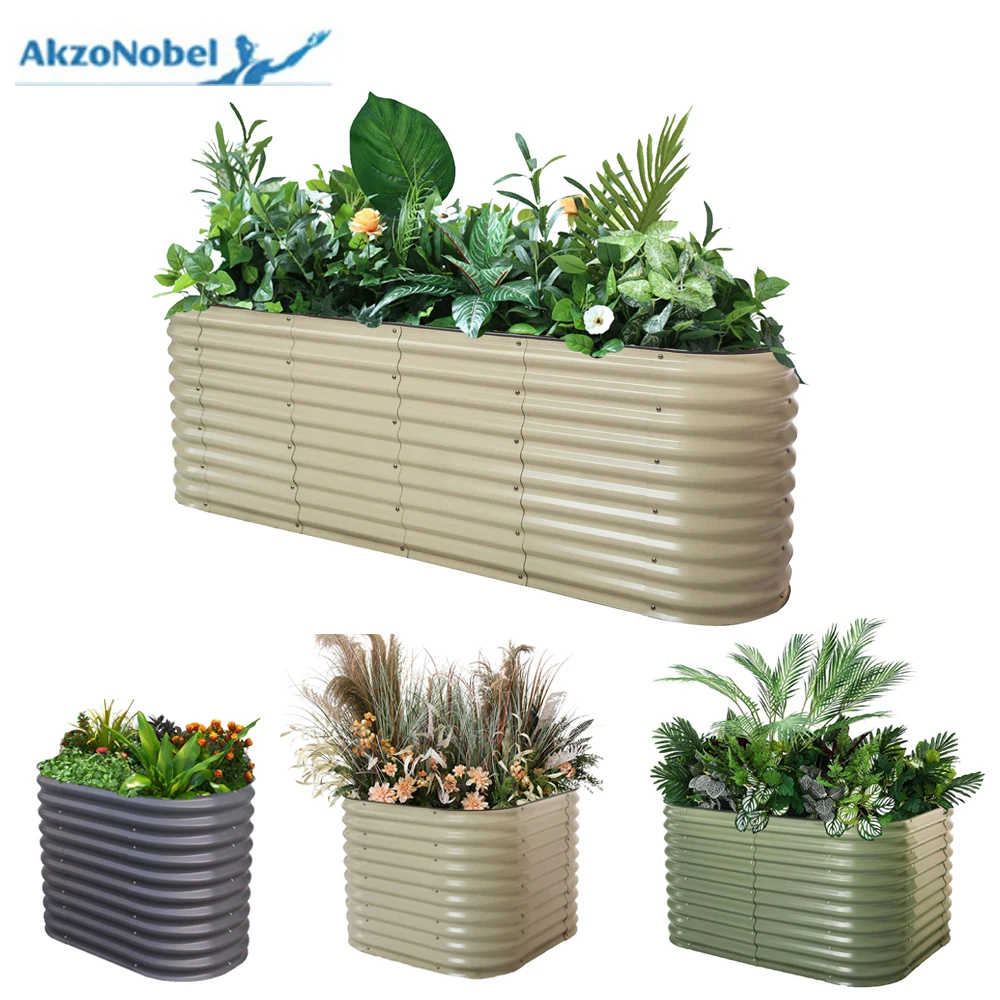 Metal Aluzinc Raised Garden Beds Tall Steel Large Planter Box Outdoor