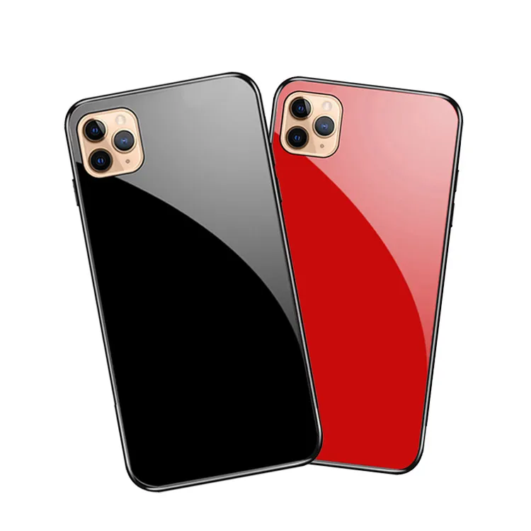 Роскошный ударопрочный Твердый чехол из закаленного стекла с логотипом для iphone 11 pro 58 61 65 цветов черный стеклянный чехол для девочек