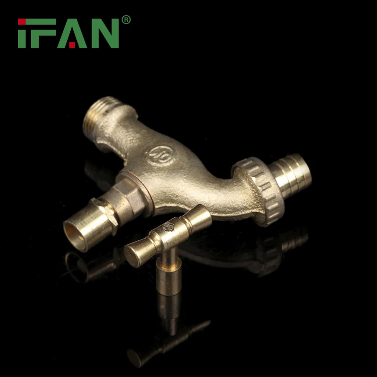 IFAN Manufacturer OEM Brass Bibcock For Outdoor Faucet 1/2'-3/4' Brass Water Tap Full Size Durable Brass Bibcock