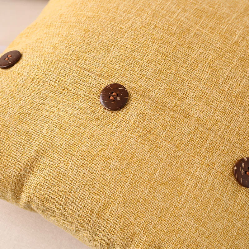 Decorative Throw Pillow Beaded Cover Vintage Farmhouse Plain Linen Gingham Cushion Covers