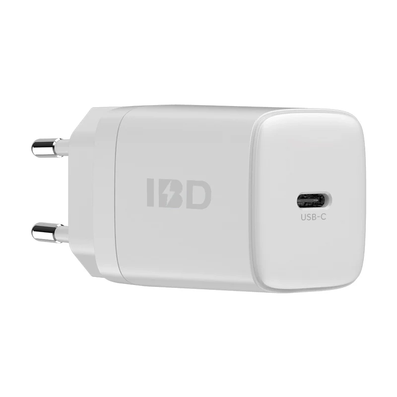 IBD Single PD 20W Fast Travel Wall Charger US EU UK Type C Mini 20W Wall Charger Adapter Plug For Mobile Phone