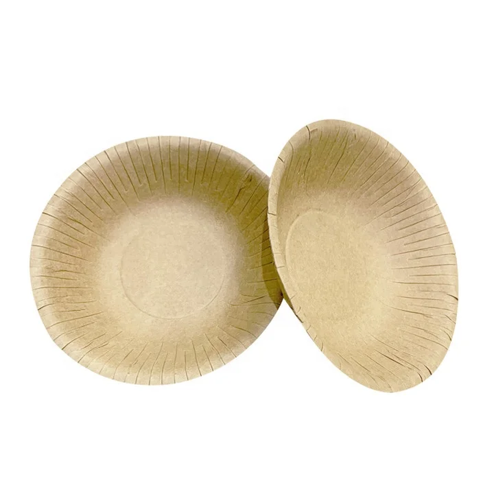 
Wholesale Recycled Biodegradable Disposable Pure Nature Bamboo Paper Plates Set 