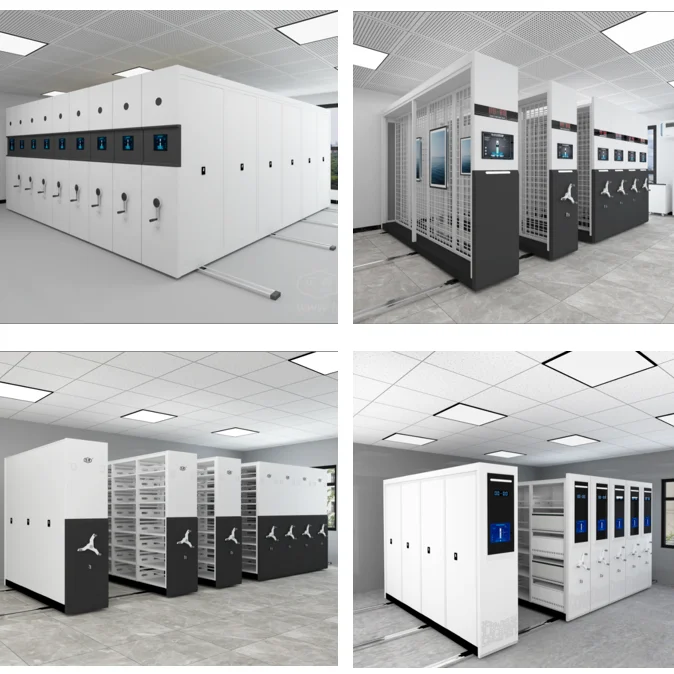 Archive Mobile Shelving System Cabinet For Bank Hospital Mechanical Mobile Racking System