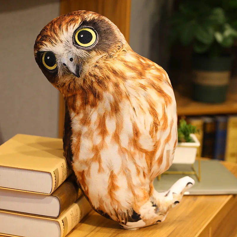 CE Manufacturer Wholesale Cartoon Owl Plush Toy Leather Shell Semi-finished Skin Plush Toy Printing Owl Doll Leather