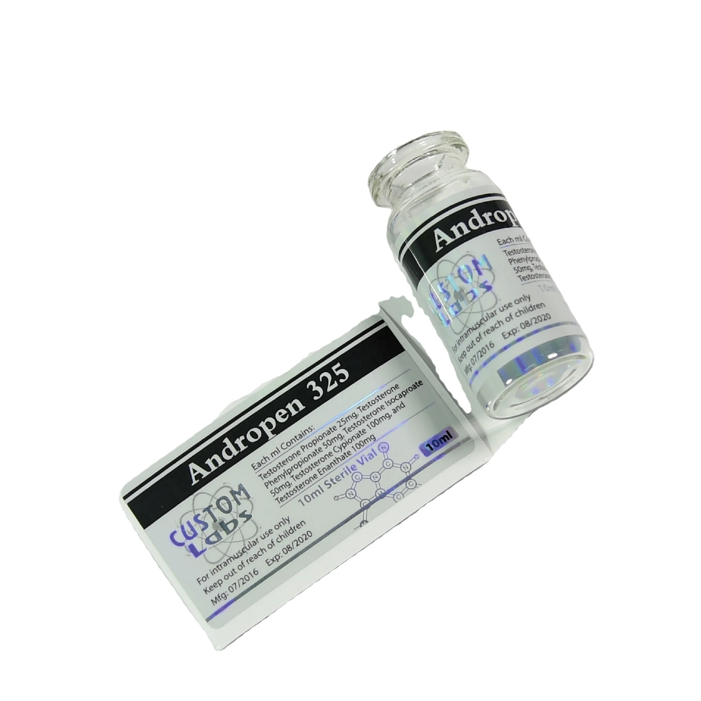 Free Design Medicine Steroid Laser Hologram Vial Label