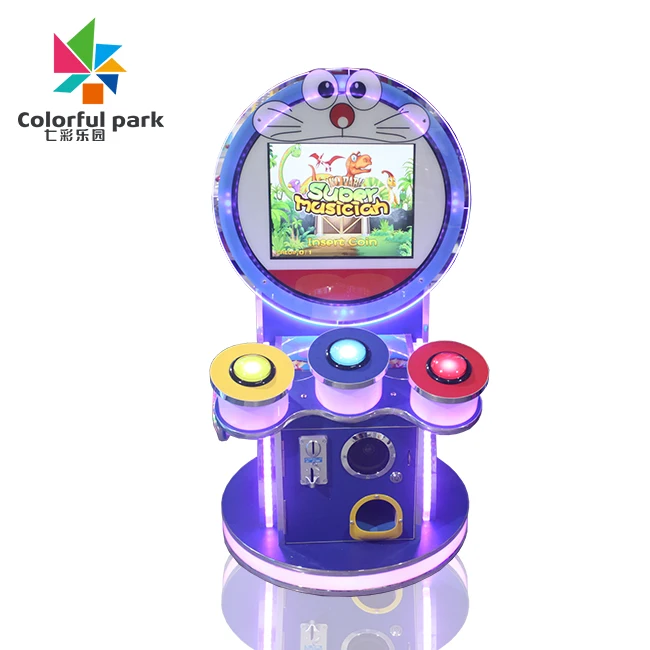 colorful park good price coin operated kid drumming game machine video display drummer arcade game