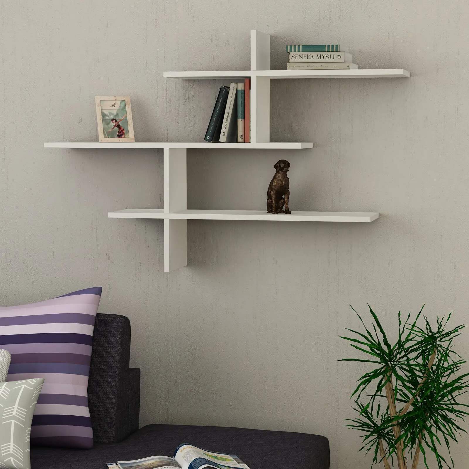 Customized Home Decor Eco-friendly Modern Wall Shelf, Luxury Creative Wooden Wall Shelf For Wall Mounted Shelves