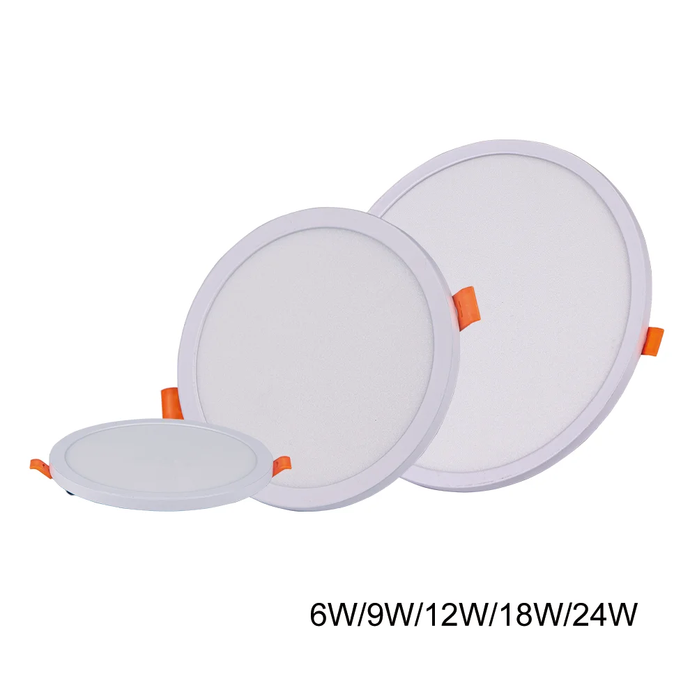 Factory Free Customized 6w 9w 12w 18w 24w Round Square Recessed Panel Lights