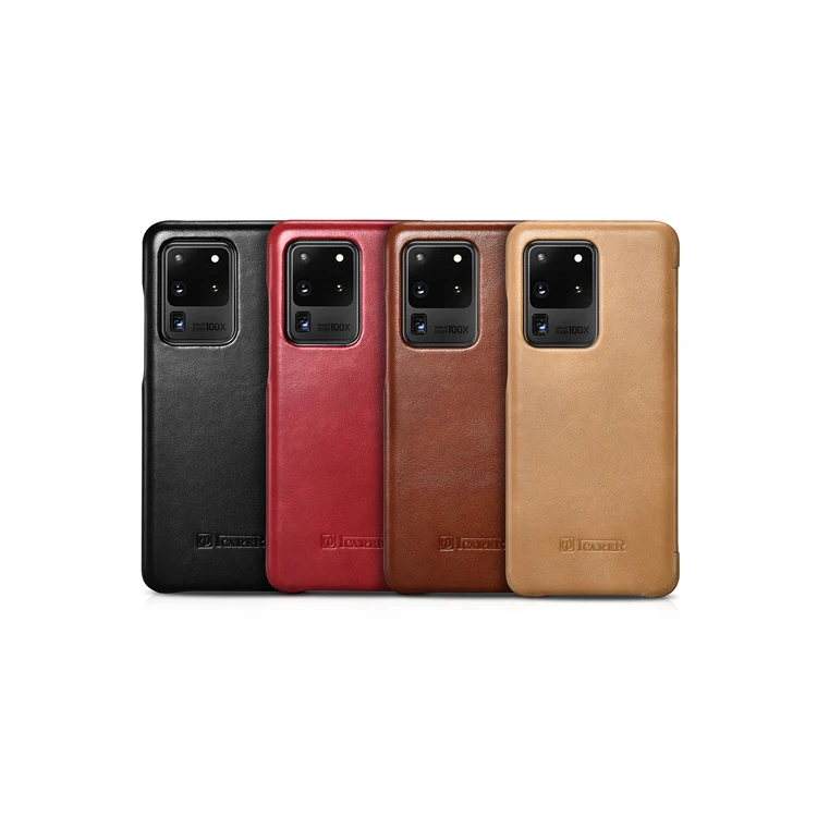 Vintage Genuine Leather Case For iCarer Anti-scratch Real Leather Protective Shockproof Cover For Samsung S 20 Ultra