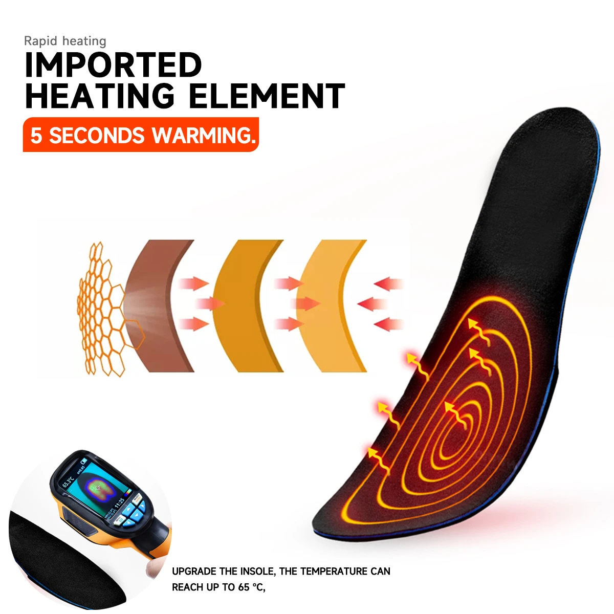 Heated insole Battery Remote Control USB Rechargeable Foot Warmer Heating Insoles for Winter Outdoor Sport
