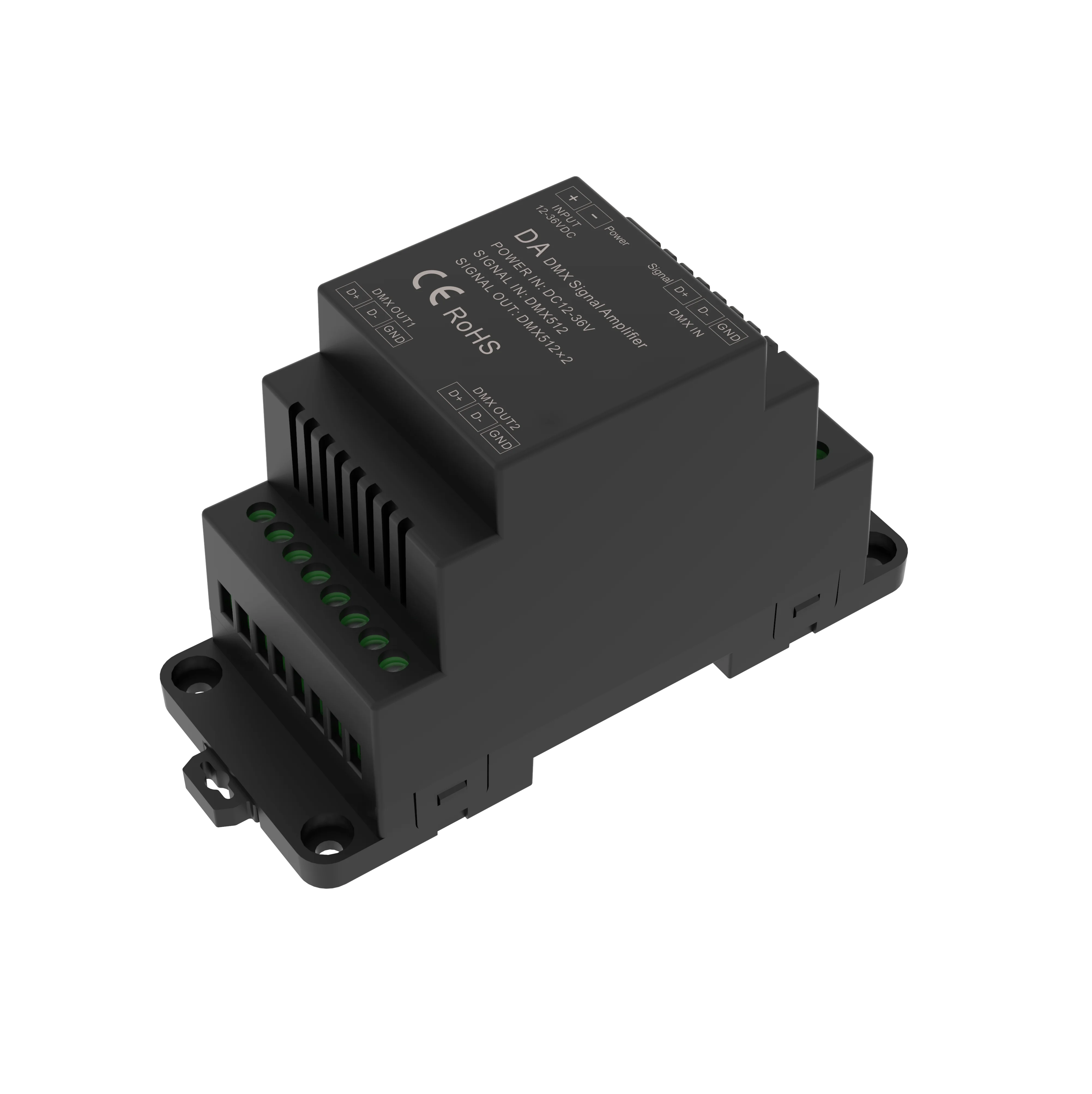 Skydance DA 4 Channels Din Rail DMX 512 RDM signal splitter signal amplifier in din rail  2 way