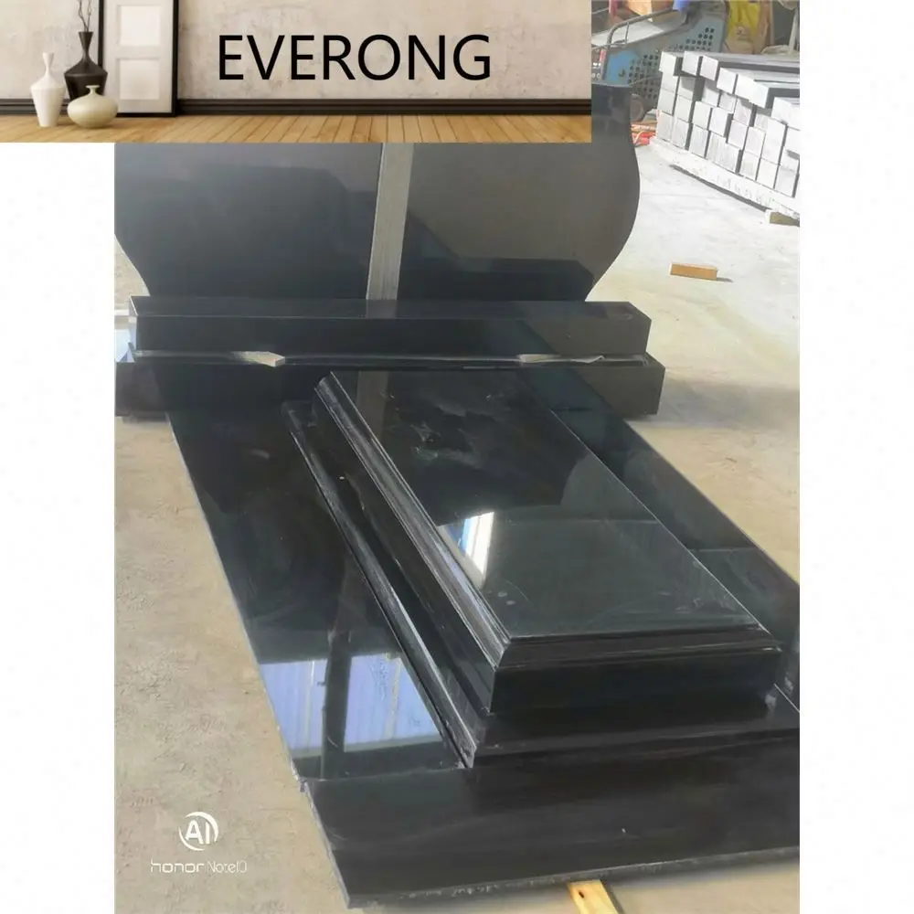 China absolute black granite Poland tombstone & monument