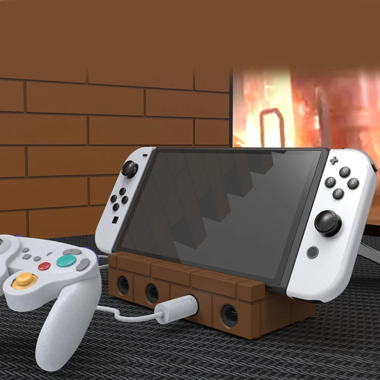 with Card Holder TV Dock Charging Station For NGC Controller Converter Charging Stand  For Nintendo Switch Oled Accessories