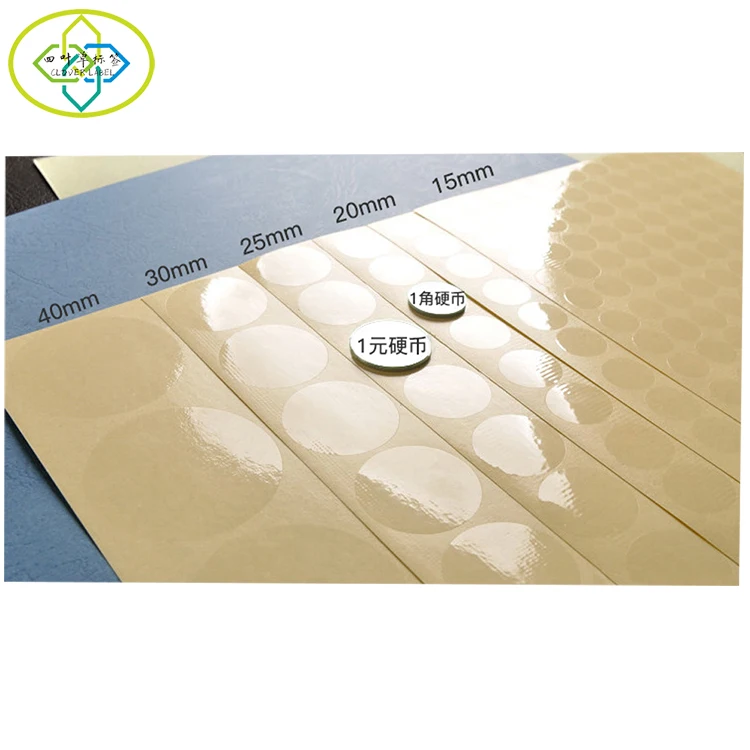 Transparent round sealing stickers Packaging and box sealing stickers strong  PET self-adhesive label