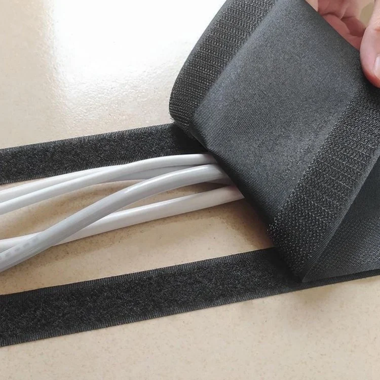Wholesale Nylon Cable Sleeves Carpet Floor Cord Cover Hook And Loop Tape Wire Tube Cable Protective Sleeves