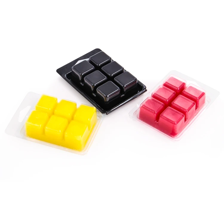 Factory Customized Clear Plastic 6 Cells Clamshell Candle Blister Packaging Wax Melt Container Boxes