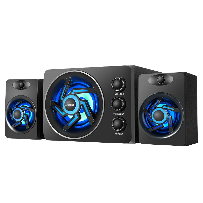JEDEL SD-009 2.1 USB LED light speaker RGB WIRED USB MULTIMEDIA SPEAKER WITH 360-DEGREE STEREO SOUND , 3.5MM