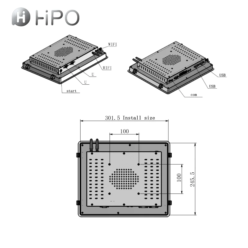 Brand New PTR12W Rate 10/100/1000Mbps Support wifi 12 inch tablet pc 1024*768 display